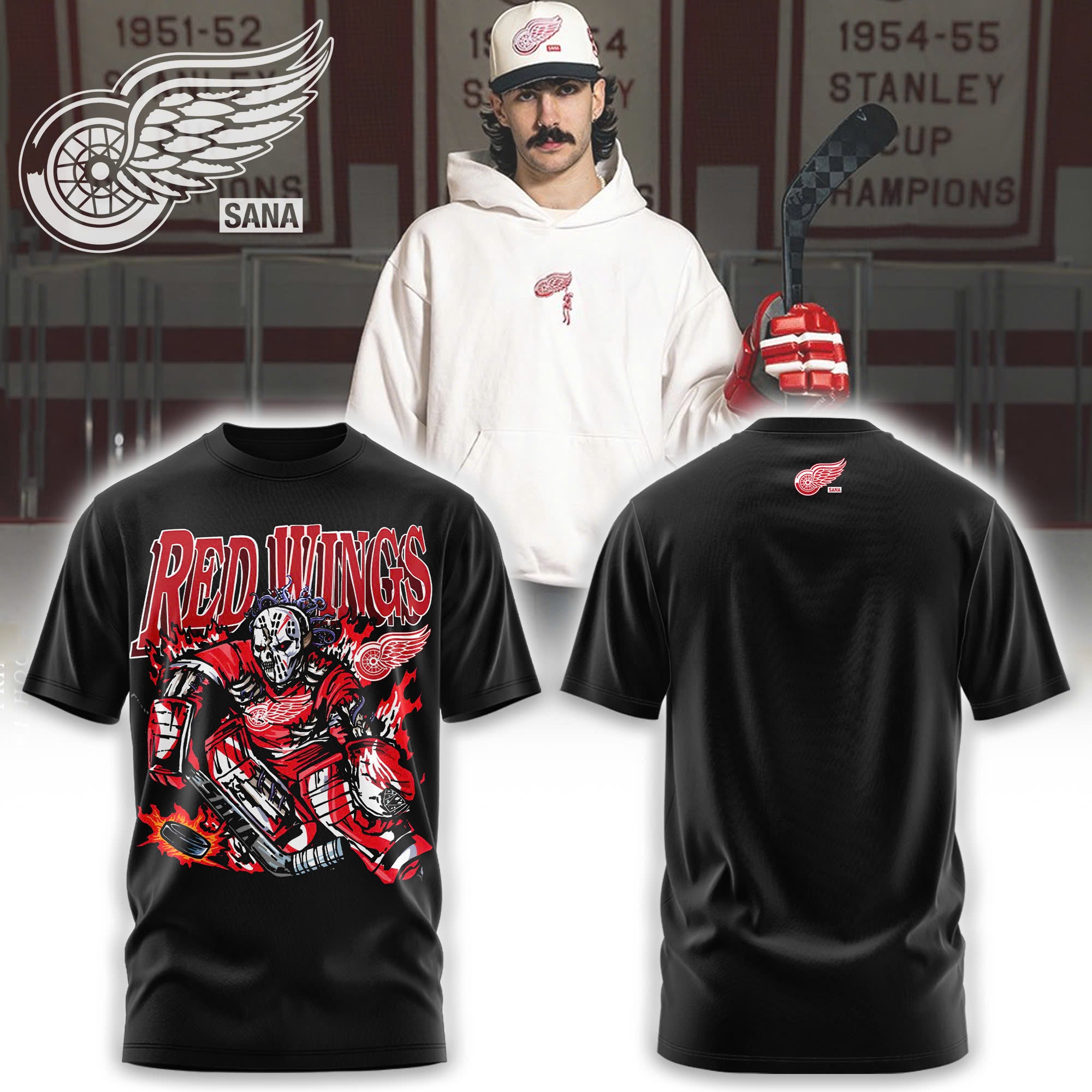 Detroit Red Wings Premium Combo T-shirt & Cap & Jogger ¨C Limited Edition